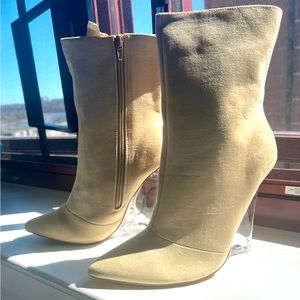 BRAND NEW Fashion Nova Francoise Wedge Booties - NUDE